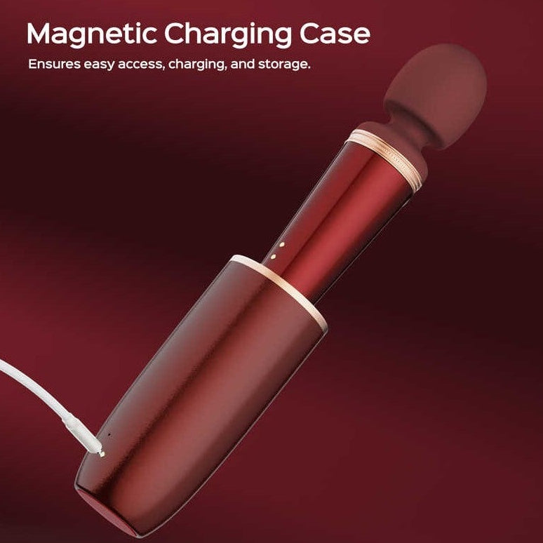 Étui de charge magnétique pour wand masseur Stormi bordeaux avec câble USB intégré - Oh My God'Z