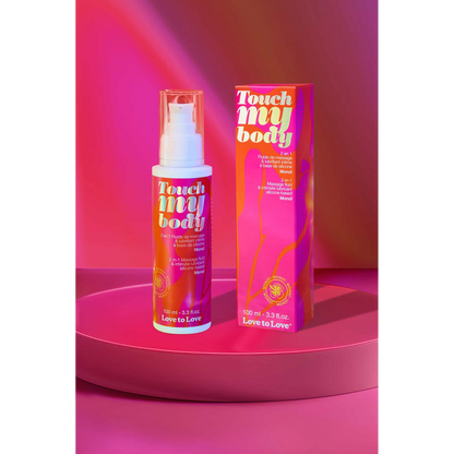 Fluide massage lubrifiant Touch My Body monoï 100ml avec packaging rouge orange - Oh My God'Z