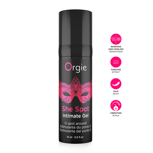 Flacon Orgie 15ml avec masque rose et pictogrammes sensations - Oh My God'Z