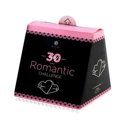 Coffret jeu de cartes 30 défis romantiques rose et noir avec cœurs et dentelle décorative - Oh My God'Z