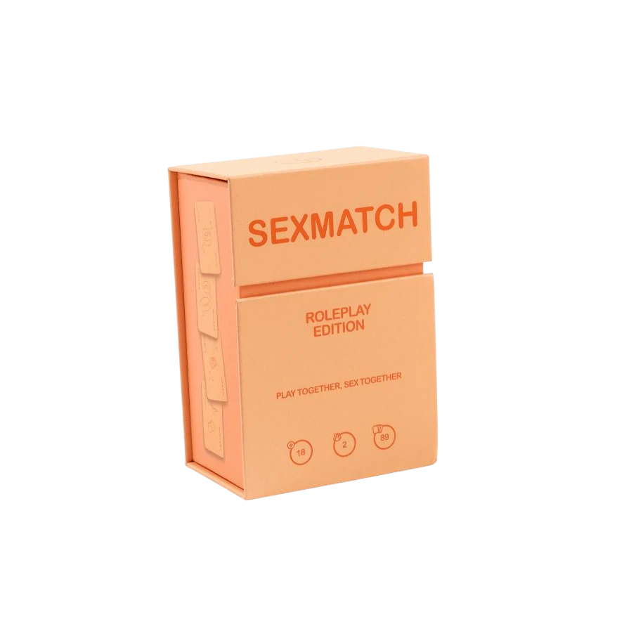 Boite de rangement Sexmatch Roleplay Edition couleur peche avec inscriptions orangees - Oh My God'Z