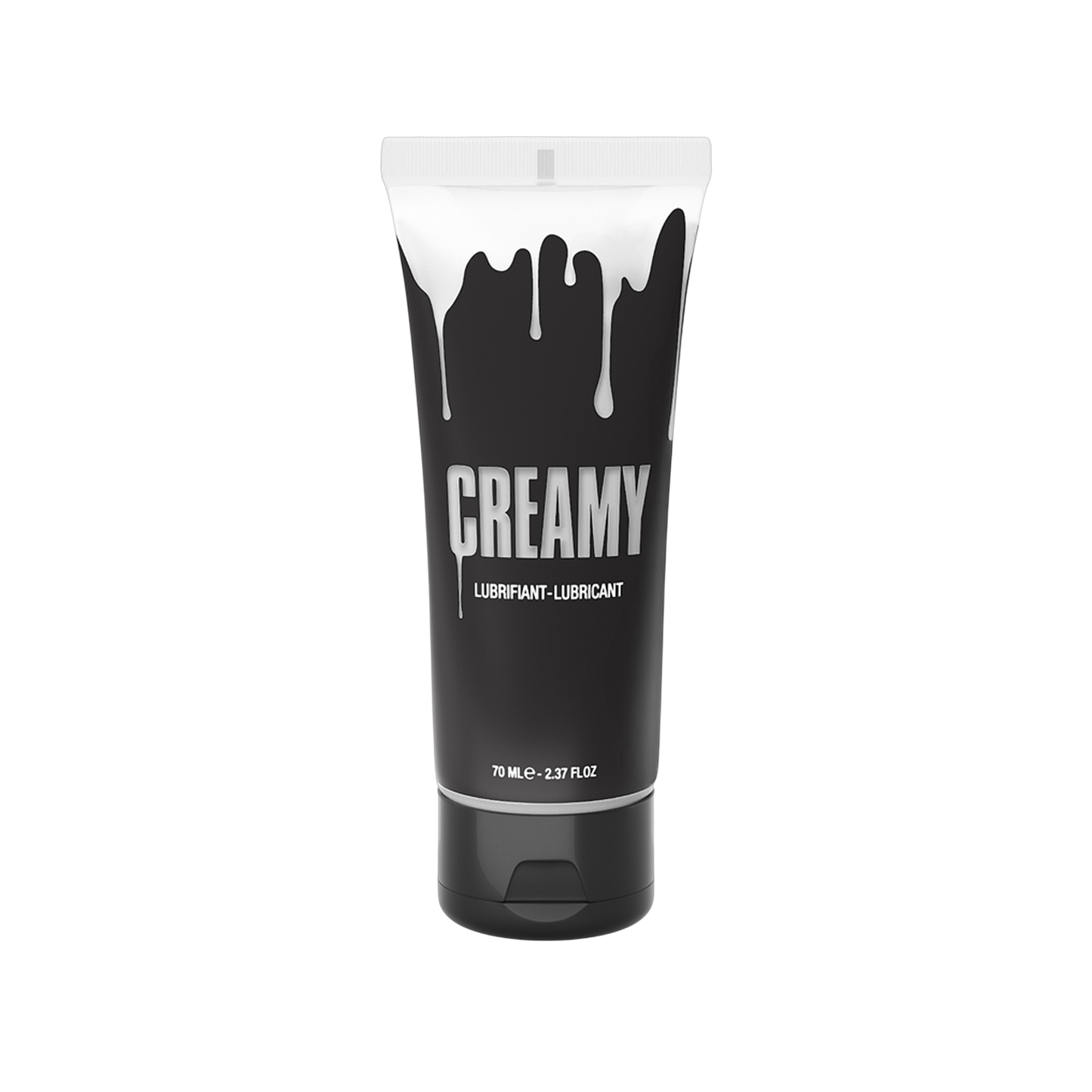 Tube de lubrifiant Creamy Cum effet sperme 70 ml, packaging noir et blanc - Oh My God'Z
