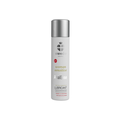 Flacon de lubrifiant intime Woman Sensitive AnalEase Swede 60ml, blanc avec bouchon argenté - Oh My God'Z