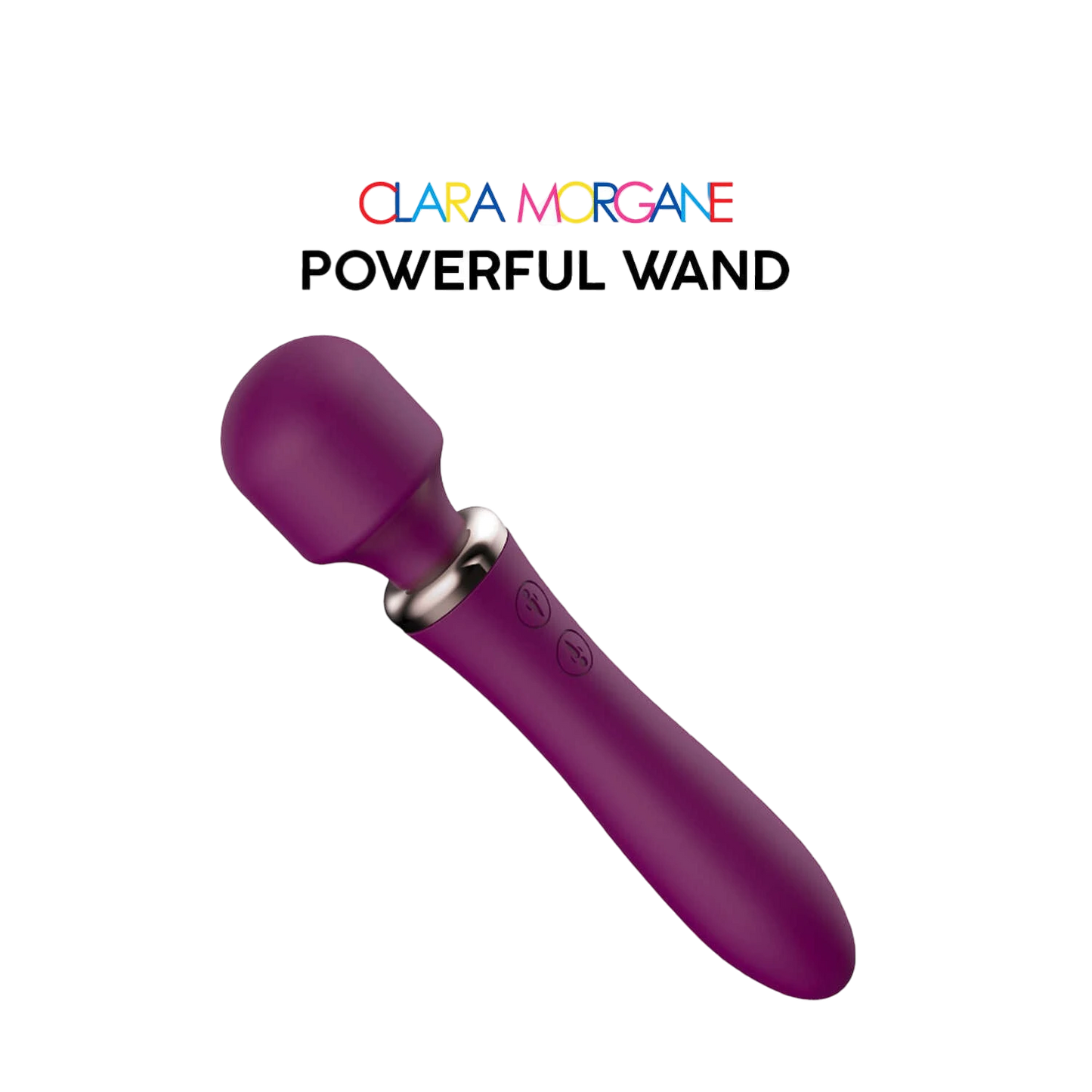 Masseur intime Powerful Wand bordeaux incliné, tête flexible, silicone doux, 10 modes de vibration - Oh My God'Z