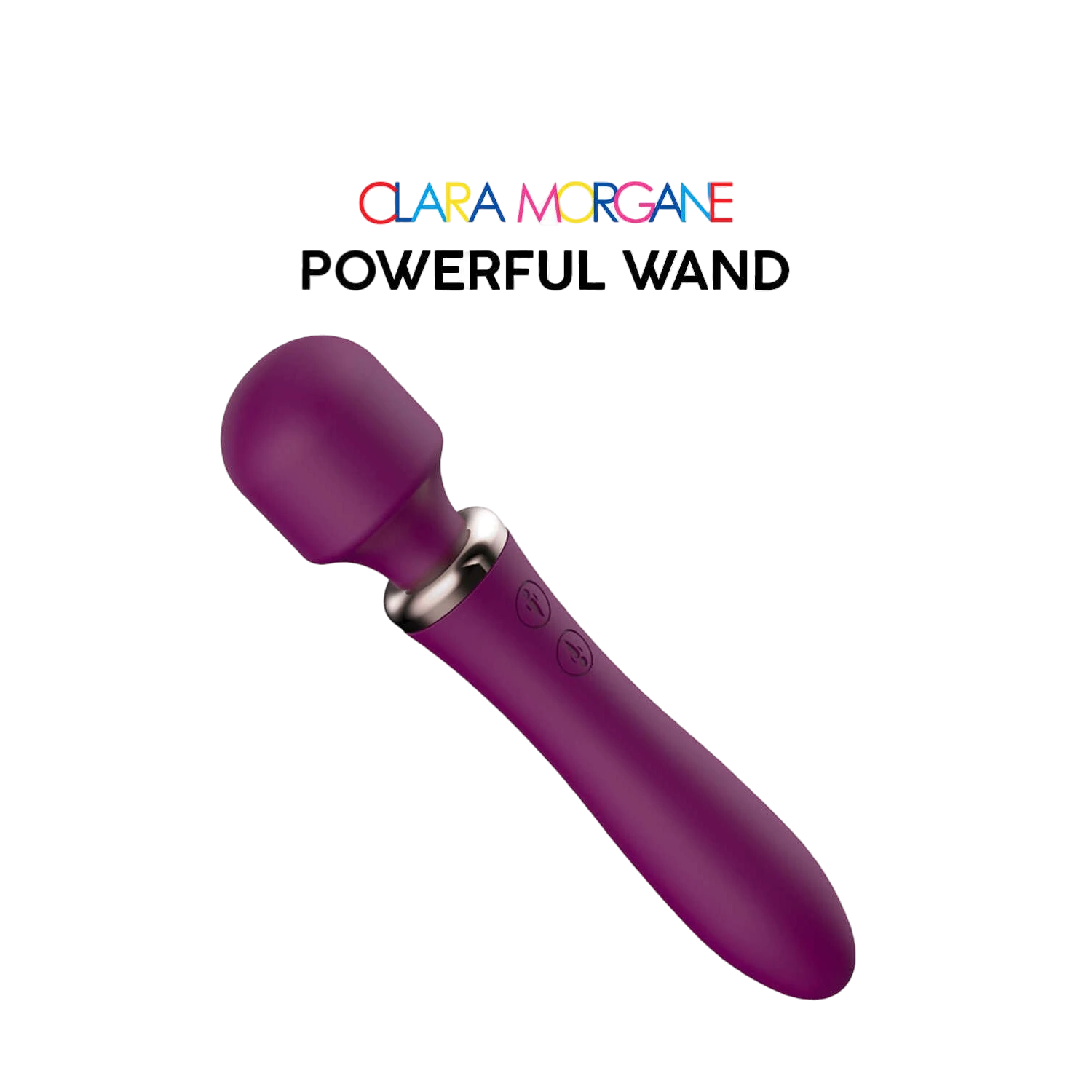 Masseur intime Powerful Wand bordeaux incliné, tête flexible, silicone doux, 10 modes de vibration - Oh My God'Z