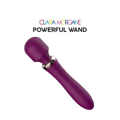 Masseur intime Powerful Wand bordeaux incliné, tête flexible, silicone doux, 10 modes de vibration - Oh My God'Z