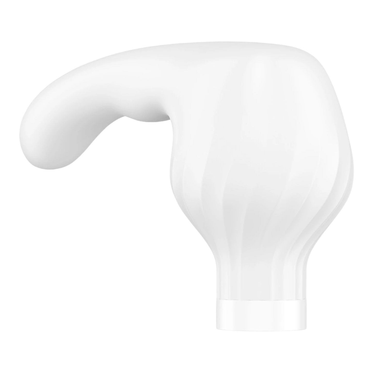 Embout interchangeable blanc incurvé point G en silicone médical, détail vue rapprochée - Oh My God'Z