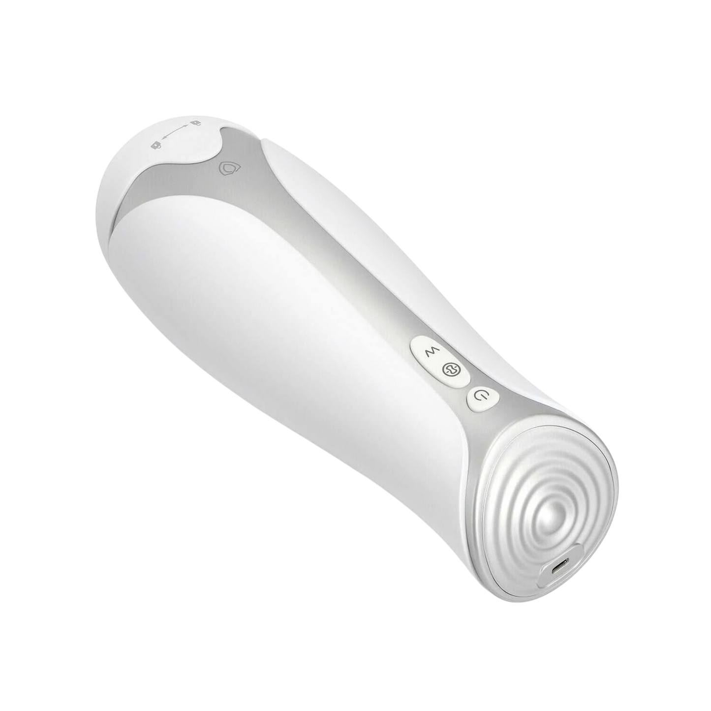 Masturbateur masculin Albus blanc vue horizontale montrant texture spirale et port de charge - Oh My God'Z
