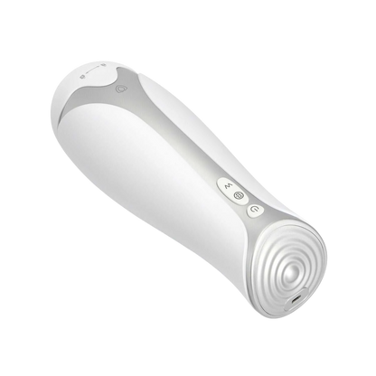 Masturbateur masculin Albus blanc vue horizontale montrant texture spirale et port de charge - Oh My God'Z