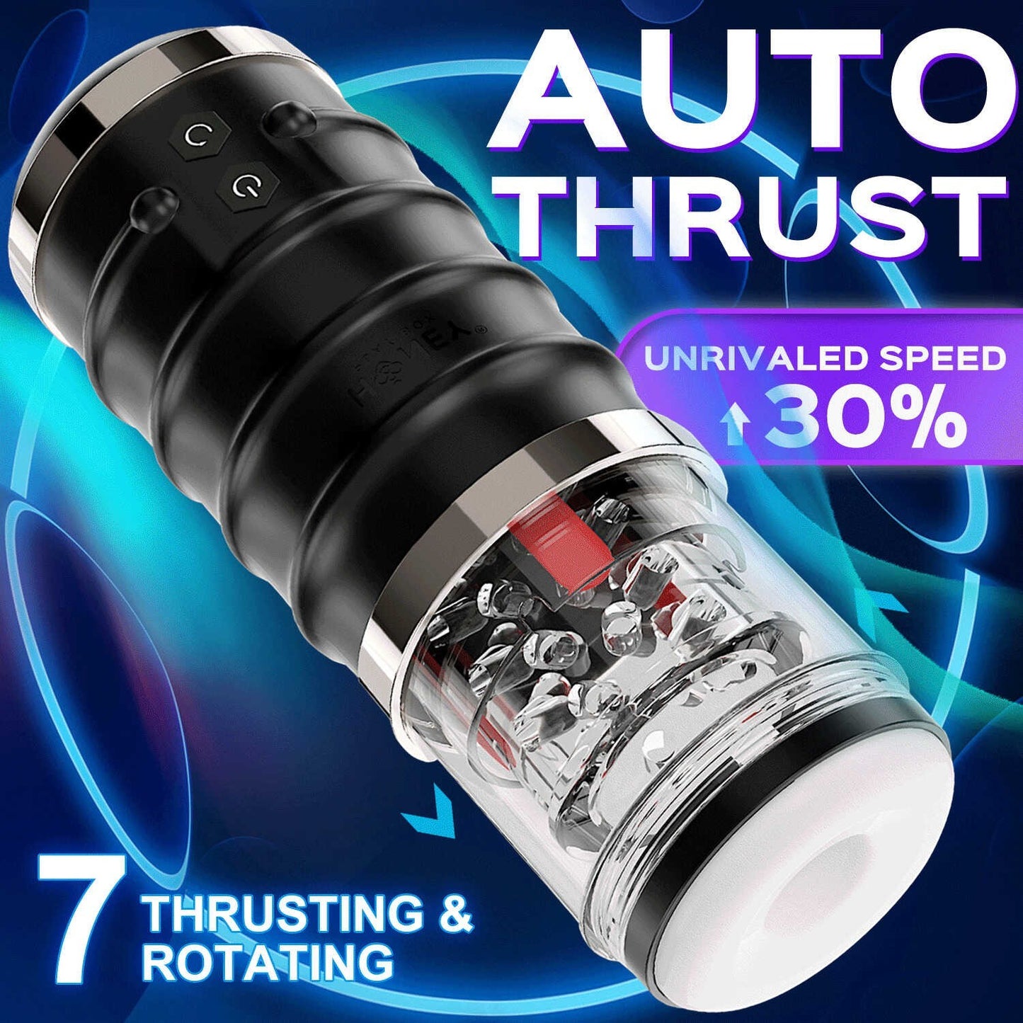 Masturbateur Warrior auto-thrusting avec 7 modes de rotation et poussée, vitesse augmentée de 30% - Oh My God'Z
