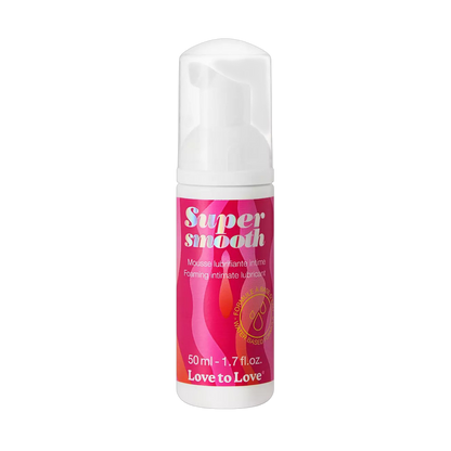 Flacon pompe mousse lubrifiante Super Smooth Love to Love 50ml, étiquette rose et orange - Oh My God'Z
