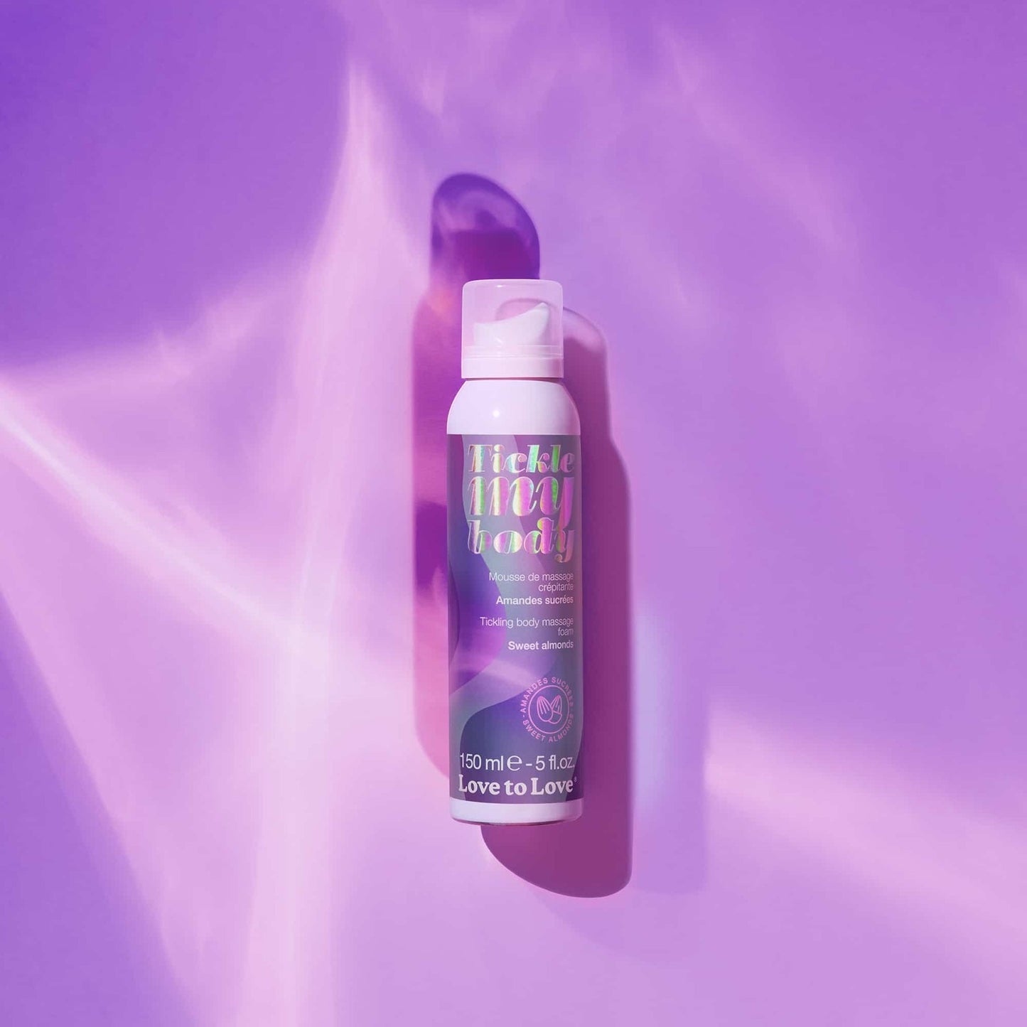 Flacon de mousse corporelle crépitante Tickle My Body, packaging violet dégradé rose 150 ml - Oh My God'Z