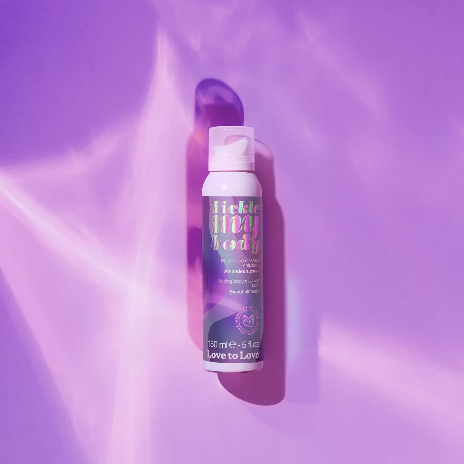 Flacon de mousse corporelle crépitante Tickle My Body, packaging violet dégradé rose 150 ml - Oh My God'Z