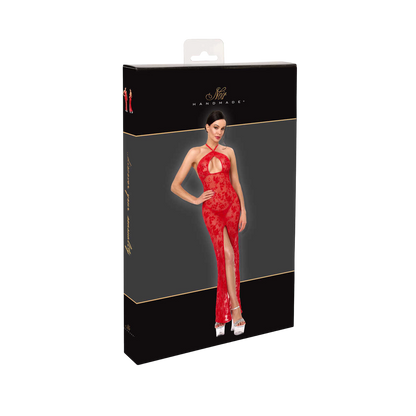 Emballage noir et dore de la robe longue rouge en tulle floque Noir Handmade F418 Plaything - Oh My God'Z