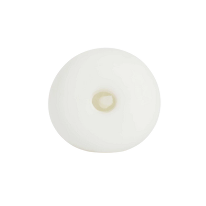 Orifice d'entrée du manchon Albus en silicone blanc montrant anneau interne texture réaliste - Oh My God'Z