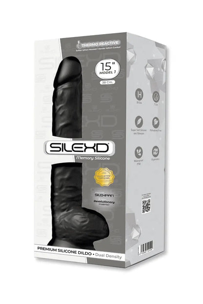 Oh My God'Z - Gode XXL double densité 38 x 7 cm - SilexD - rose - noir - chair - godemiché