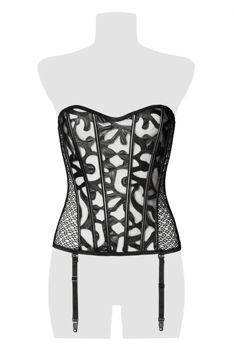 Oh My God'Z - Corset bustier à jarretelles - Grey Velvet