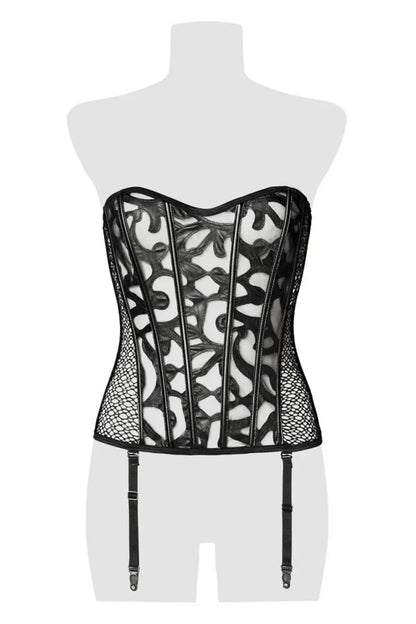 Oh My God'Z - Corset bustier à jarretelles - Grey Velvet
