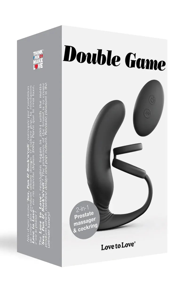 Stimulateur de prostate + cockring Double game télécommandé - Love to Love - Oh My God'Z - sextoys