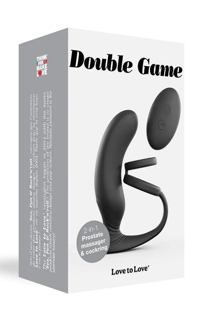 Stimulateur de prostate + cockring Double game télécommandé - Love to Love - Oh My God'Z - sextoys