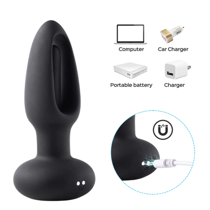 Plug anal vibrant Snuggy rechargeable USB avec cable magnétique, compatible tous appareils - Oh My God'Z