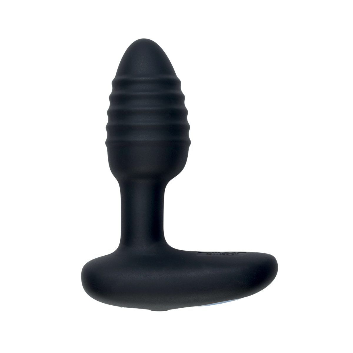 Plug anal vibrant connecte Lumen Kiiroo debout, silicone noir mat strie a base plate ergonomique - Oh My God'Z