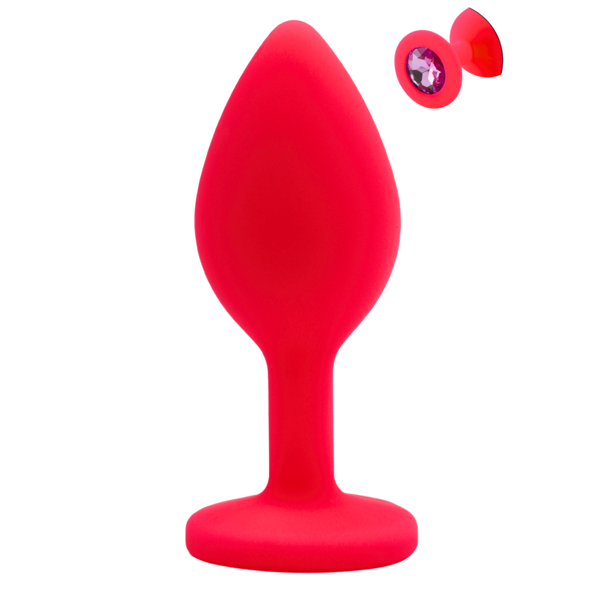 Plug anal bijou rose Small PINKY Coeur Ardent en silicone medical avec cristal rose en encart - Oh My God'Z