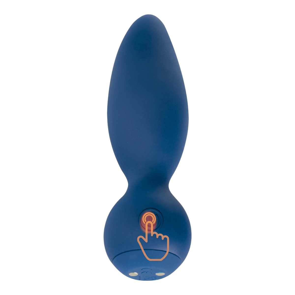 Plug anal vibrant Little Rocket II Adrien Lastic bleu en silicone doux, bouton de commande sur la base spherique - Oh My God'Z