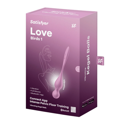 Boite d'emballage rose du Satisfyer Love Birds 1, boules de geisha vibrantes connectees Bluetooth - Oh My God'Z