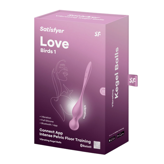 Boite d'emballage rose du Satisfyer Love Birds 1, boules de geisha vibrantes connectees Bluetooth - Oh My God'Z