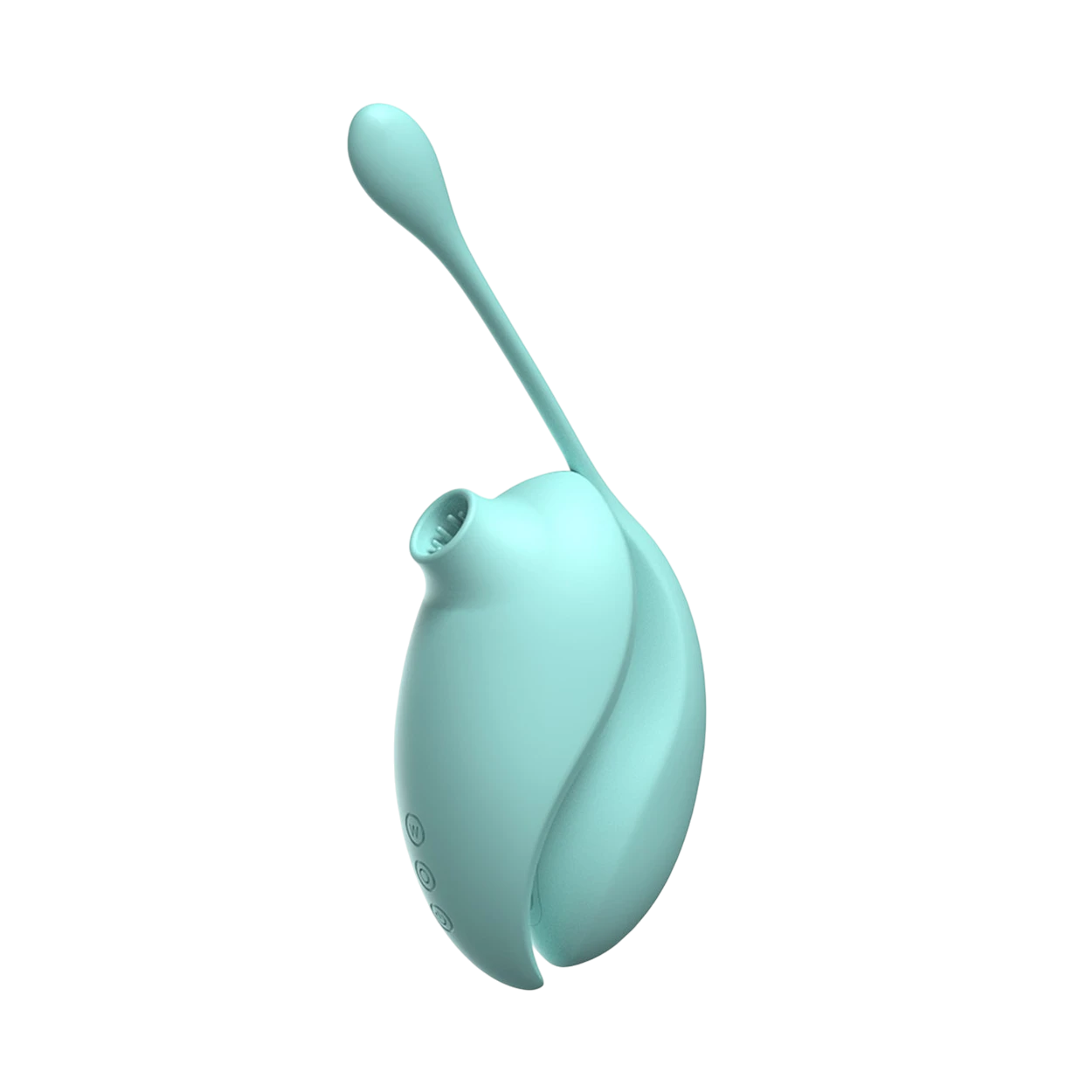 Stimulateur clitoridien turquoise par aspiration avec oeuf vibrant telecommande en silicone - Oh My God'Z