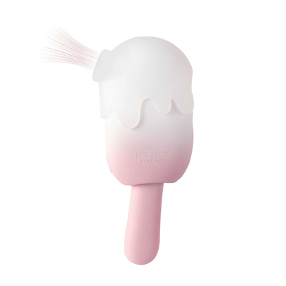 Stimulateur double action Bite Me rose dégradé blanc, forme crème glacée avec fonction tapping - Oh My God'Z