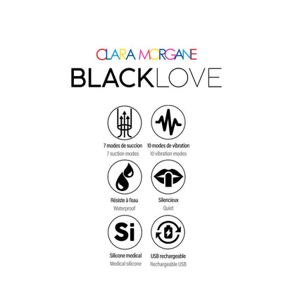 Pictogrammes Black Love : 7 succions, 10 vibrations, waterproof, silicone, USB rechargeable - Oh My God'Z