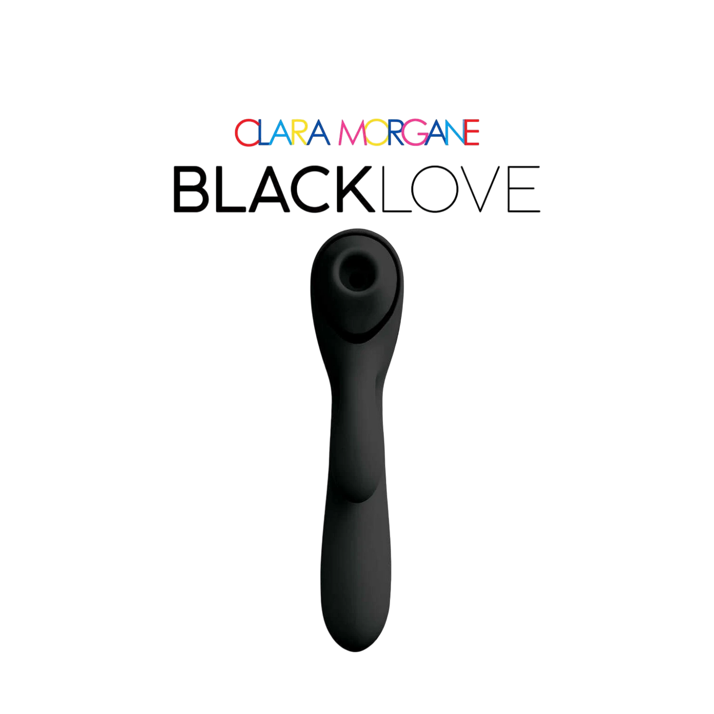 Stimulateur clitoridien Black Love noir vue de dessus, embout succion, silicone medical - Oh My God'Z