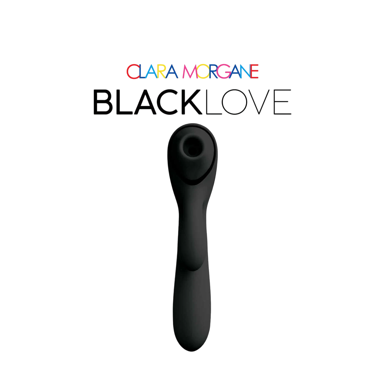 Stimulateur clitoridien Black Love noir vue de dessus, embout succion, silicone medical - Oh My God'Z