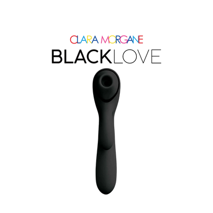 Stimulateur clitoridien Black Love noir vue de dessus, embout succion, silicone medical - Oh My God'Z