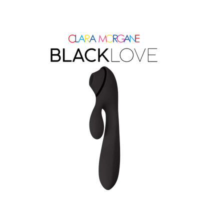 Rabbit stimulateur Black Love noir, silicone medical, forme ergonomique, double moteur - Oh My God'Z