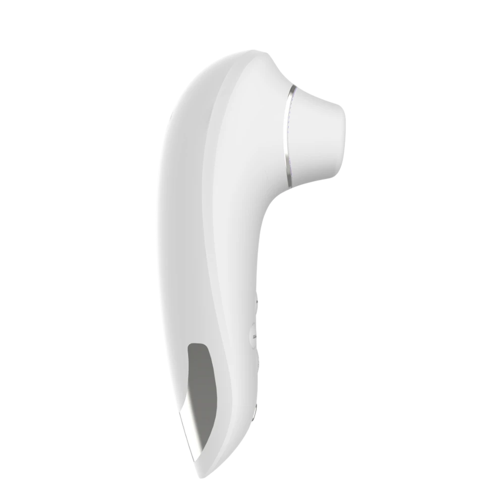 Vue de profil du stimulateur clitoridien blanc Deluxe Mary, forme ergonomique et design discret - Oh My God'Z