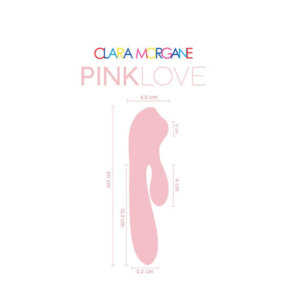 Schéma dimensions du stimulateur Pink Love: 20 cm longueur, 4,5 cm largeur en silicone rose - Oh My God'Z