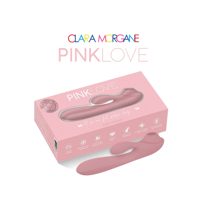 Stimulateur clitoridien Pink Love rose poudré dans son emballage avec fenêtre transparente - Oh My God'Z