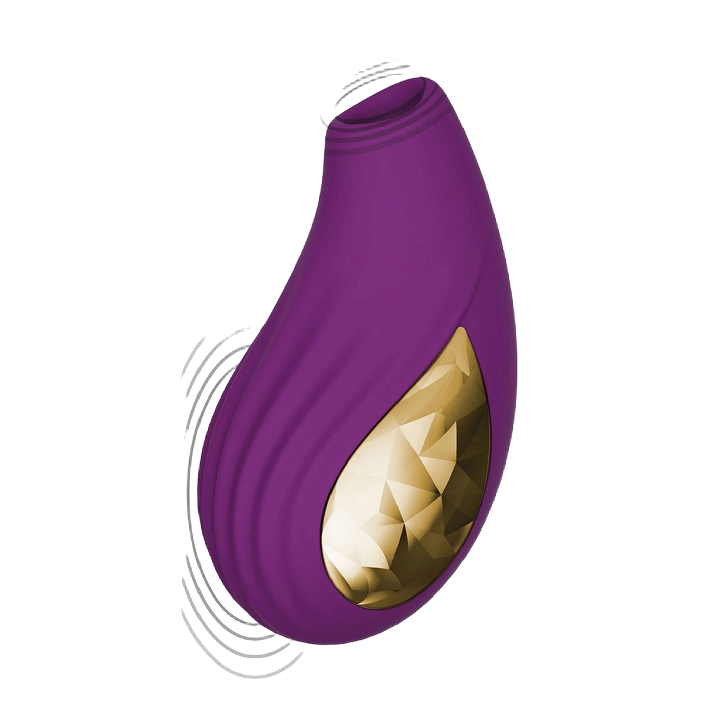 Stimulateur clitoridien violet Divine Love XOCOON avec détails dorés et lignes de vibration - Oh My God'Z