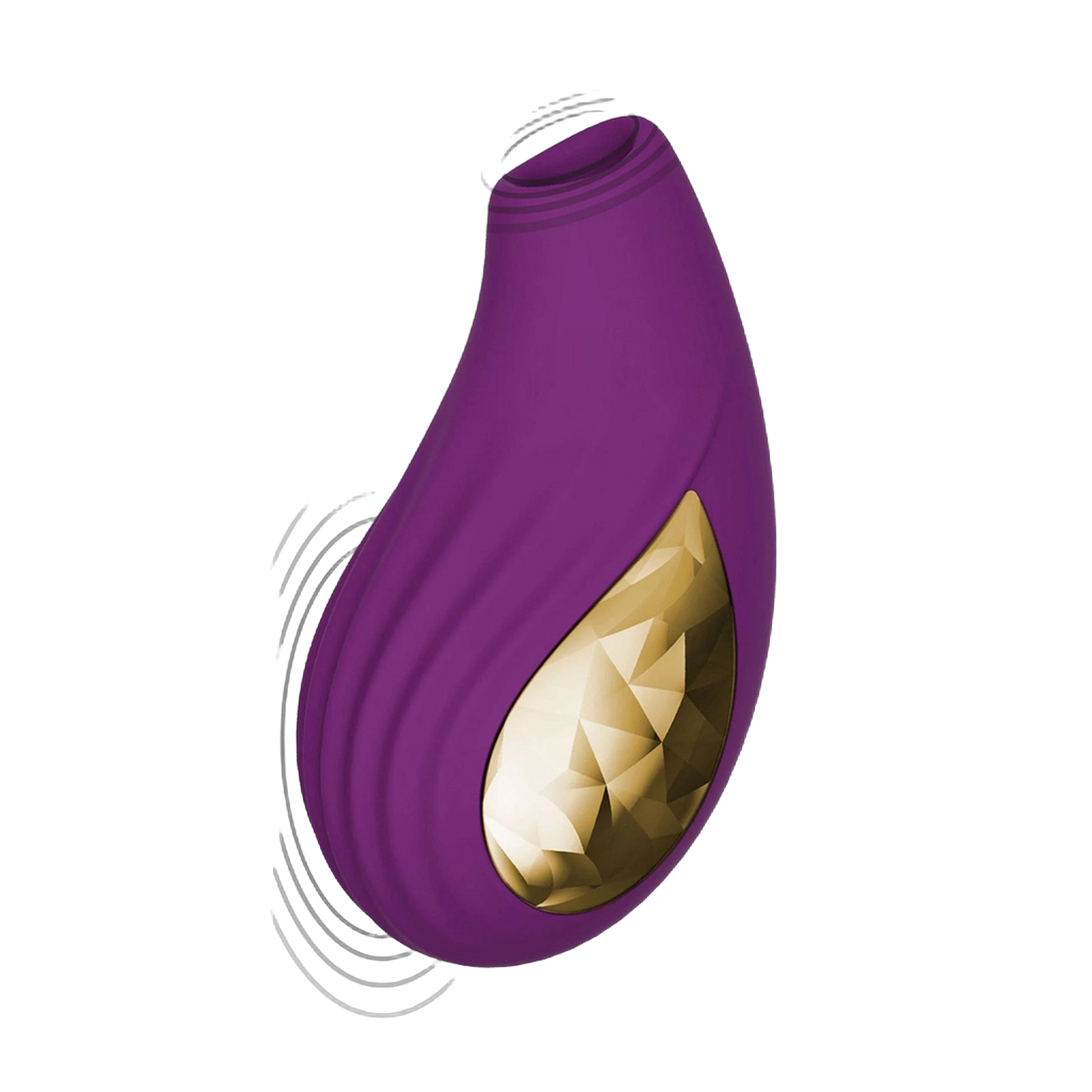 Stimulateur clitoridien violet Divine Love XOCOON avec détails dorés et lignes de vibration - Oh My God'Z