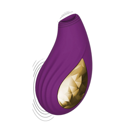 Stimulateur clitoridien violet Divine Love XOCOON avec détails dorés et lignes de vibration - Oh My God'Z