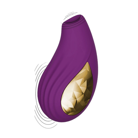 Stimulateur clitoridien violet Divine Love XOCOON avec détails dorés et lignes de vibration - Oh My God'Z