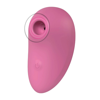 Stimulateur clitoridien Zen Air rose par Xocoon, vue de face avec embout à ondes de pression - Oh My God'Z