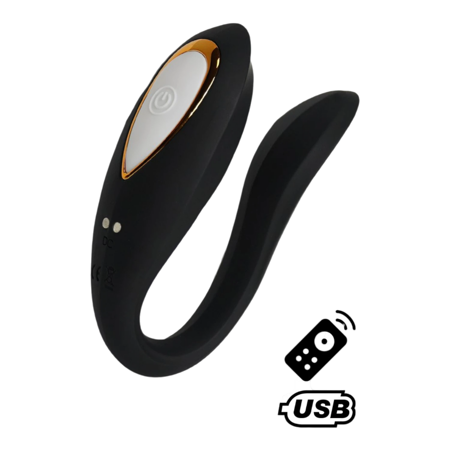 Stimulateur pour couple Osmose noir en silicone, forme en C, avec télécommande sans fil et chargement USB - Oh My God'Z