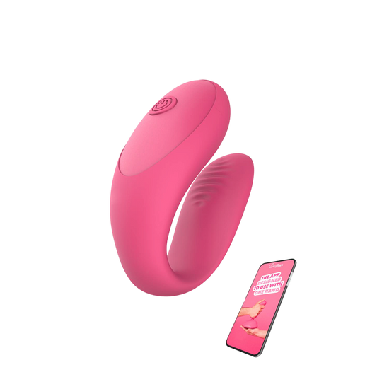 Vibromasseur connecte pour couples Orion EasyConnect rose en silicone avec smartphone et application - Oh My God'Z