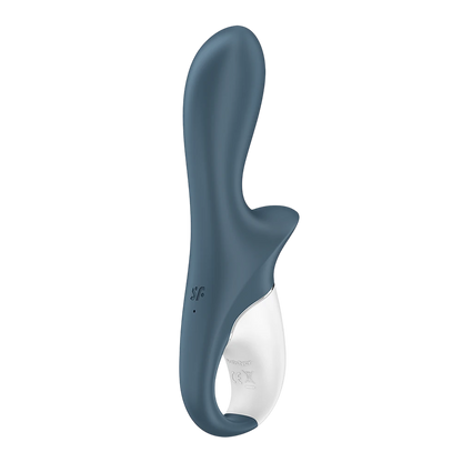 Vue profil vibromasseur anal Air Pump Booty 2 gris et blanc, forme ergonomique avec base élargie - Oh My God'Z