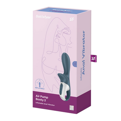 Packaging rose vibromasseur Satisfyer Air Pump Booty 2, boîte élégante avec illustration produit - Oh My God'Z