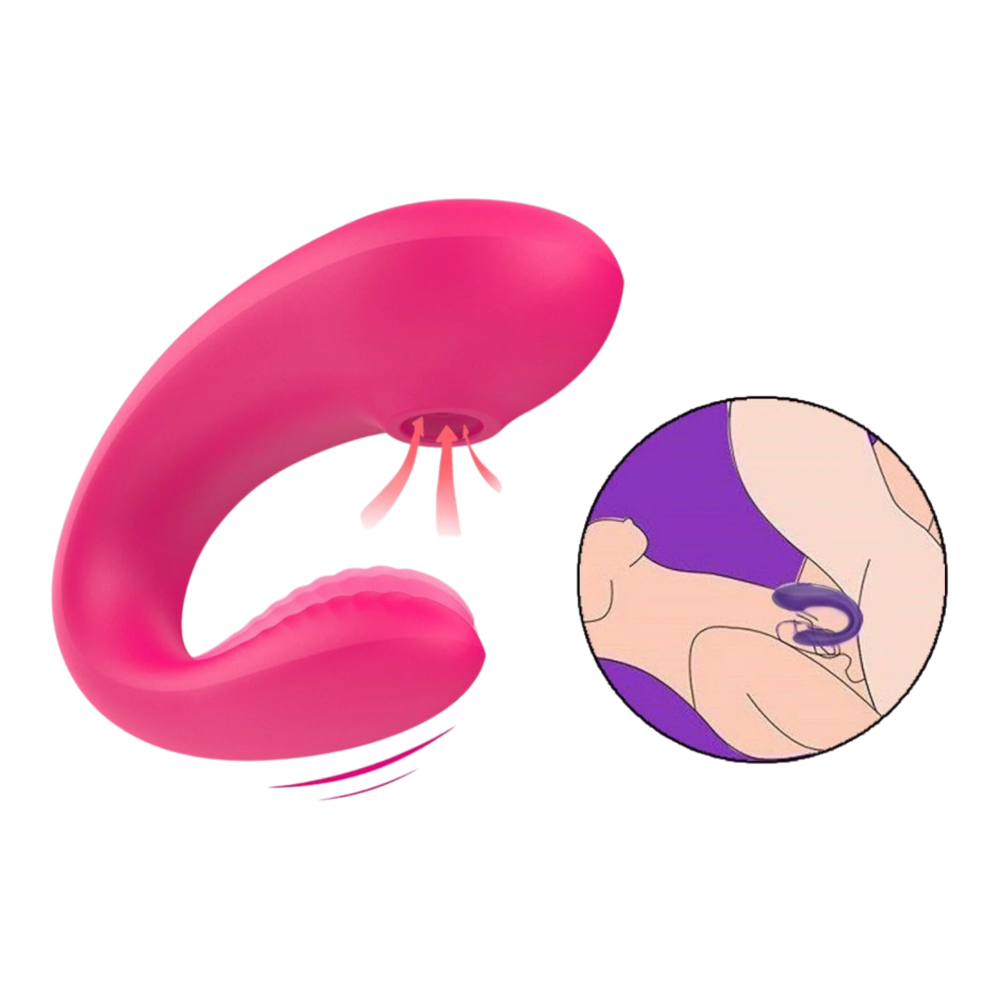 Vibromasseur couple rose double stimulation interne externe rechargeable USB waterproof - Oh My God'Z